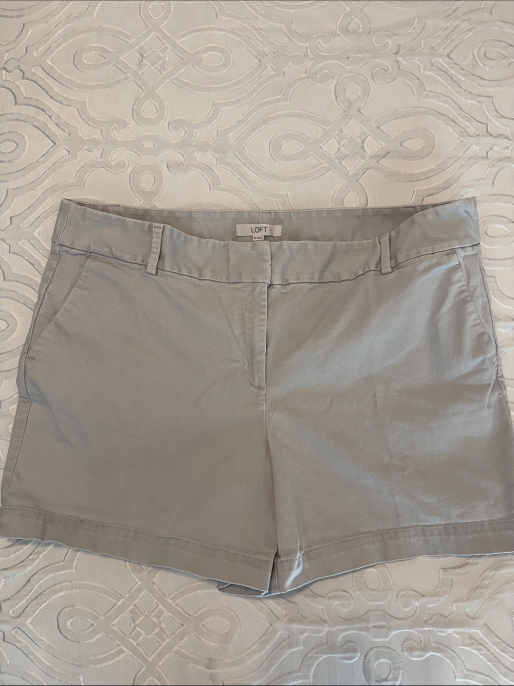 LOFT Light Gray Women's Chino Bermuda Shorts